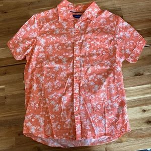 Apt 9 Peach colored short sleeve button down short Size M